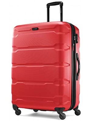 Samsonite Omni PC Hardside Expandable Luggage with Spinner Wheels Red Checked-Large 28-Inch