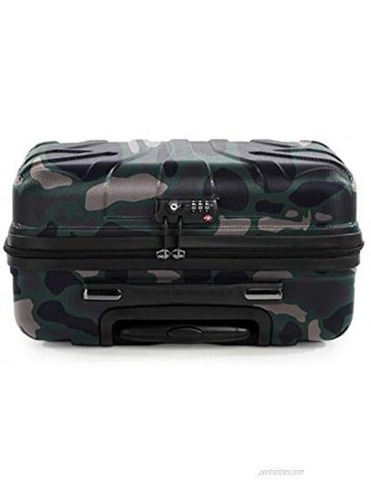 SUITLINE Pilot Trolley Hard Shell Business Trolley Cabin Suitcase Pilot Case Carry On Luggage TSA ABS 2 Wheels Camouflage