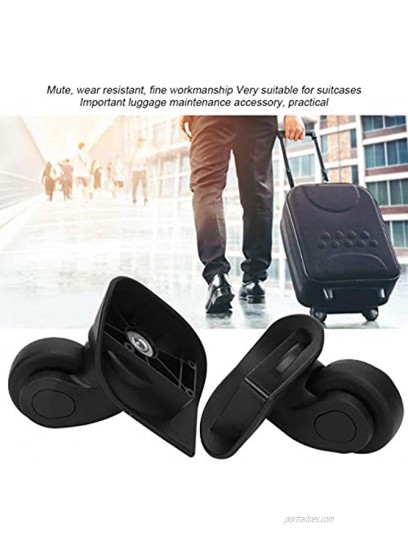 Teror Luggage Mute Wheel,A Pair A20 Black Luggage Mute Wheel Universal Suitcase Replacement Outdoor Supplies