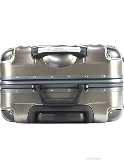 TPRC Luna Hardside Aluminum Frame Spinner Luggage Brushed Gold Carry-On 20-Inch