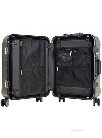 TPRC Luna Hardside Aluminum Frame Spinner Luggage Brushed Gold Carry-On 20-Inch