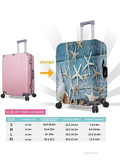 Travel Luggage Cover Summer Seashell Beach Starfish Luggage Suitcase Protector Baggage Fit 22-24 Inch
