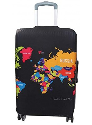 Travel Luggage Protective Cover for Trunk Case Apply to 19''-32'' Suitcase Cover Elastic Perfectly World Map M