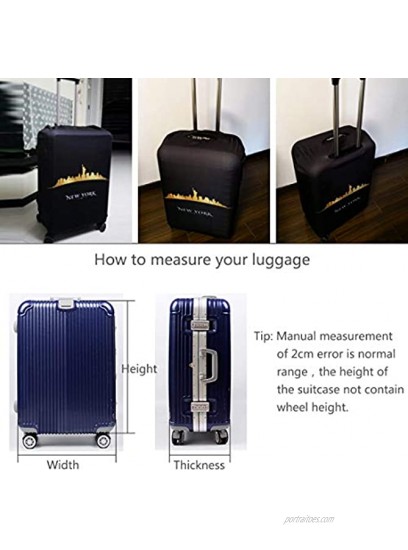 TRAVELKIN Washable Travel Gear Cover Thickened Luggage Cover 18 24 28 32 Inch Suitcase Spandex Protective Cover L25-28luggage New York
