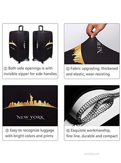 TRAVELKIN Washable Travel Gear Cover Thickened Luggage Cover 18 24 28 32 Inch Suitcase Spandex Protective Cover L25-28luggage New York