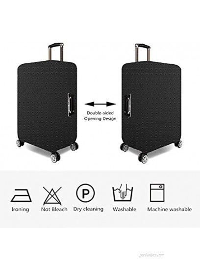 Water Resistant Print Trolley Case Black Size L: Fit 28-30 Inch Luggage