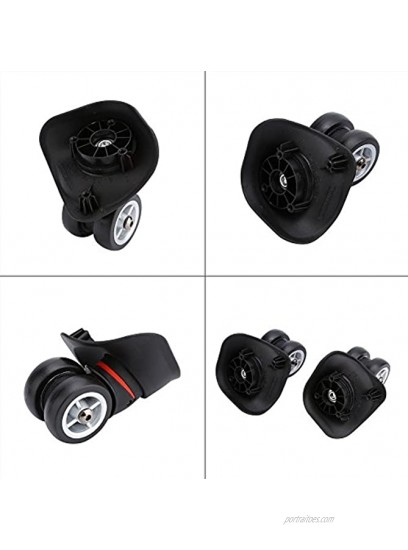 Yosoo Health Gear Luggage Swivel Wheels Universal Suitcase Spare Wheel PVC Luggage Wheels 1 Pair Black Replacement Spinner Wheels Silent Wear Pulley for Luggage Suitcase Trolley W042 S
