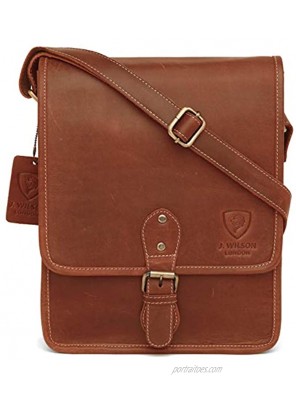 100% Pure Genuine Real Vintage Hunter Leather Handmade Mens Leather Flapover Everyday Crossover Shoulder Work iPad Messenger Bag Vintage Tan