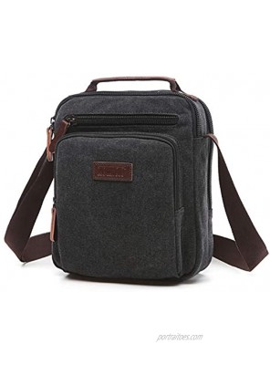 AIZBO Shoulder Bag Mens Lightweight Messenger Bag Retro Cross Body Bag Small Satchel Bag with Long Strap Unisex Multi Purpose Canvas Man Bag