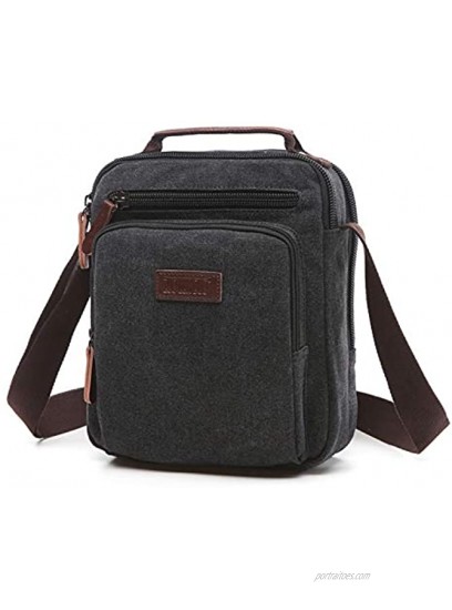 AIZBO Shoulder Bag Mens Lightweight Messenger Bag Retro Cross Body Bag Small Satchel Bag with Long Strap Unisex Multi Purpose Canvas Man Bag