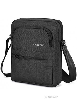 BAIGIO Men's Canvas Shoulder Bag Cross Body Casual Messenger Satchel Bag for Wallet Purse Mobile Phone Keys Black 8.3" x 3.1" x 10.2"