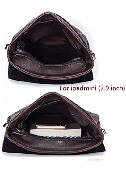 BAIGIO Vintage Leather Shoulder Messenger Bag for Men Adjustable Crossbody Satchel Handbag for Work School Business Travel