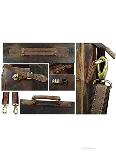 cuero Retro Buffalo Hunter Leather Laptop Messenger Bag Office Briefcase College Bag 18 inch