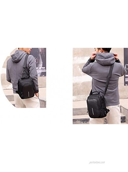 Estwell Sling Bag Anti Theft Chest Bag with USB Charging Port Waterproof Chest Shoulder Crossbody Bag for Business Hiking Travel