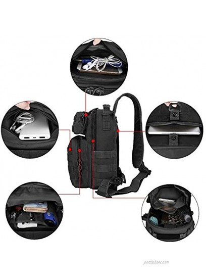 G4Free Small Tactical Sling Bag Lightweight Military Backpack Outdoor Assault Shoulder Daypack One Strap Molle Chest Pack for Camping Hiking Trekking
