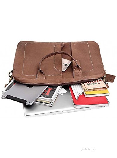 J WILSON London Designer Genuine Real Leather 15 Laptop Handmade Unisex Crossover Shoulder Messenger Briefcase Bag Satchel