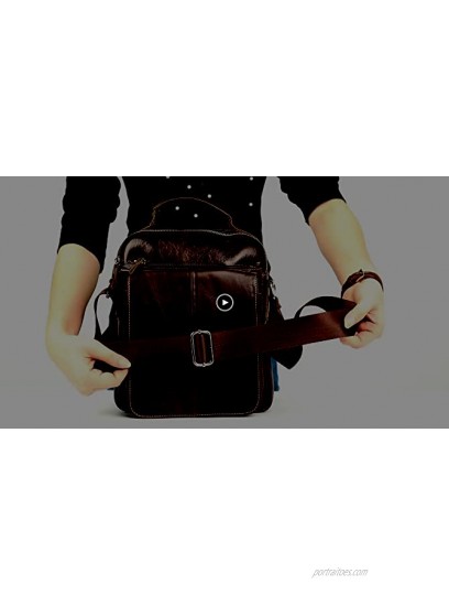 Leather Man Bag Mens Shoulder Bags IPAD Business Messenger Crossbody Handbag Large Briefcase with Adjustable Shoulder Straps