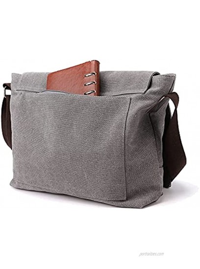LOSMILE men's shoulder bag,Simple Canvas Messenger Bags men Satchel. Grey