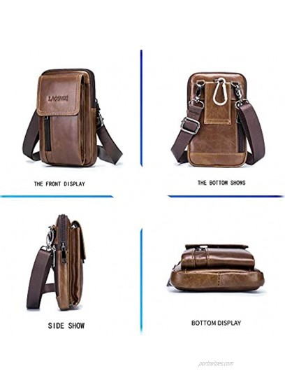 MANNUOSI Leather Shoulder Messenger Bag for Men Messenger Bags mens shoulder bags School Business Travel Commute