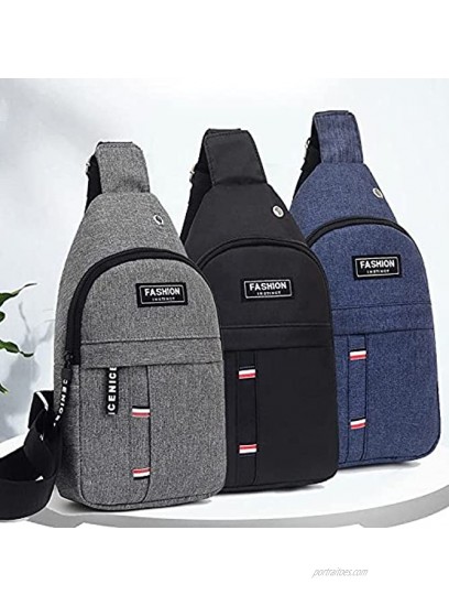 Men’s Chest Bag Lightweight Outdoor Cross Body Single Shoulder Bag Water Proof Single Strap Backpack With Headphone Hole