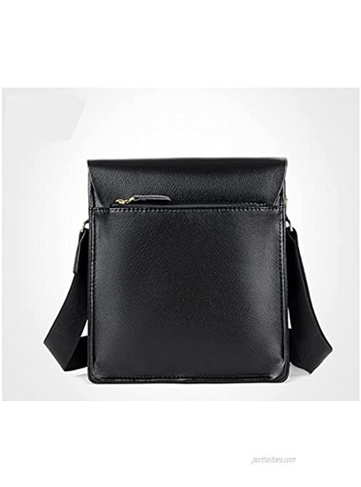 Men's Messenger Bags Leather Shoulder Bag Crossbody Business Bag Casual Portable Briefcase 10 inch tablet ipad Bag with Adjustable Shoulder Strap