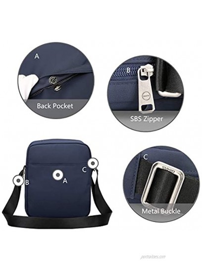 OIWAS Man Bags for Men Small Shoulder Bag Waterproof Crossbody Phone Bag with Long Strap Cross Body Wallet Pouch for Travel Work and School Navy Blue