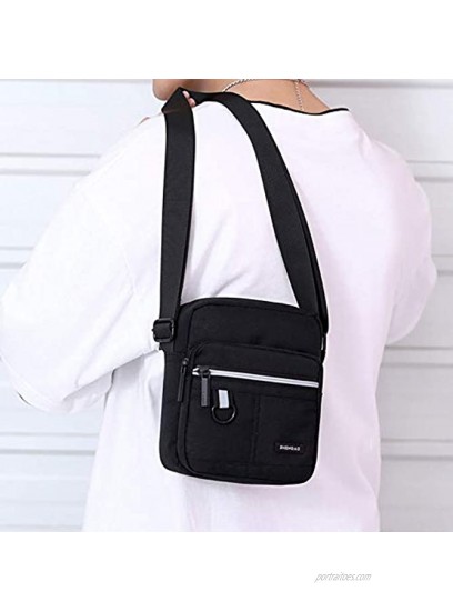 ZAICCI Shoulder Bag for Men Crossbody Bag Small Phone Bag Wallet Purse Pouch Waterproof Messenger Bag with Safety Reflective Band