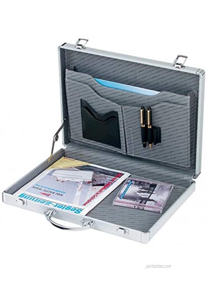 Alumaxx Attachékoffer MINOR Aktenkoffer aus Aluminium Dokumentenkoffer silber schmaler Aluminiumkoffer Pilot Case 41 cm 3 liters Silver Silber