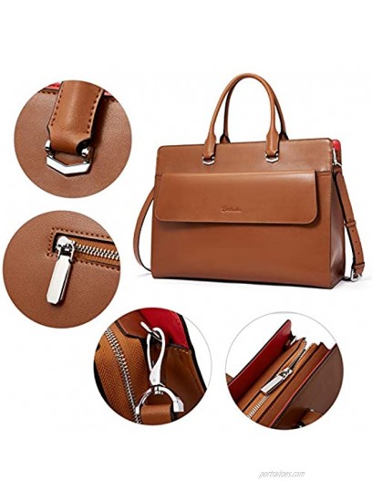 BOSTANTEN Briefcase for Women 15.6 Inch Laptop Shoulder Bag Leather Business Messenger Bags