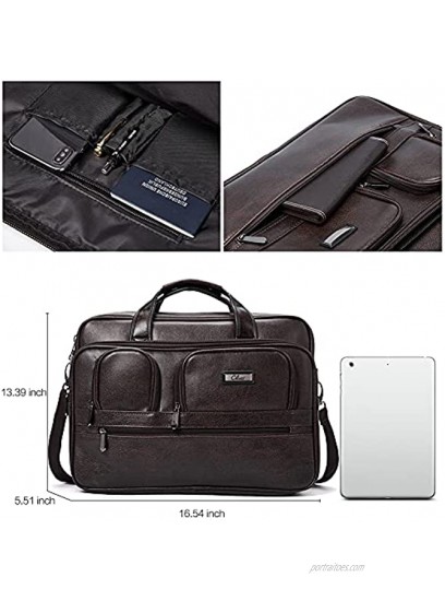CLUCI Briefcases for Men Leather 15.6 inch Laptop Bag Large Capacity Travel Business Shoulder Bag
