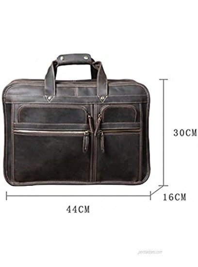 GDYJP Men Large-capacity Multi-pocket Briefcase BusinessHandbag Travel Genuine Leather Messenger Bag Expandable Multifuntional Shoulder Work Bag Color : B Size : 44 * 16 * 30