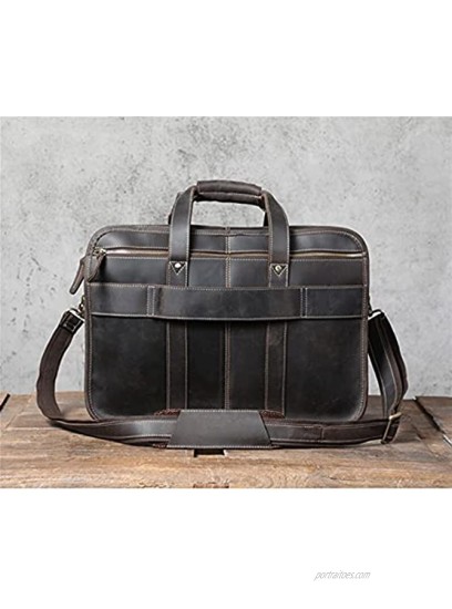 GDYJP Men Large-capacity Multi-pocket Briefcase BusinessHandbag Travel Genuine Leather Messenger Bag Expandable Multifuntional Shoulder Work Bag Color : B Size : 44 * 16 * 30