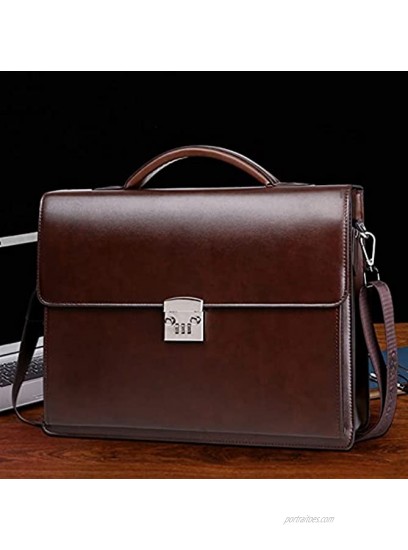 GDYJP Men Password Lock Briefcase Leather Laptop Business Bag Diagonal ​Package Shoulder Messenger Landbags Lightweight Waterproof Work Bags For Travel Color : A Size : 38 * 29 * 8cm