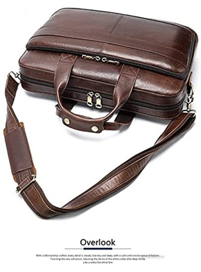 GDYJP Men's Genuine Leather Briefcases Vintage Laptop Handbag Shoulder Messenger Bag Water-Repellent Soft Satchel Work Bags For Travel Business School Color : A Size : 40.5 * 28 * 6.5cm