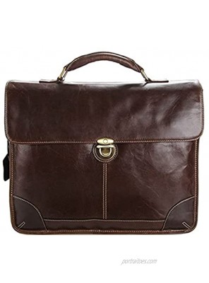 GDYJP Retro Genuine Leather Men Laptop Bag Wax Leather Briefcase Business Office Bags Laptop Messenger Bag Handbag Shoulder Work Bag For Travel Color : A Size : 38 * 30.5 * 9cm