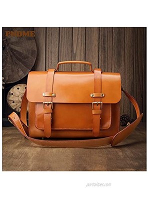 GDYJP Vintage Genuine Leather Men's Briefcase Casual Handbag Work Shoulder Messenger Bag Multifuntional Lightweight Business Bag For Travel Business School Color : A Size : 34 * 26 * 8cm