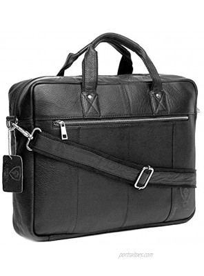 J WILSON London Designer Genuine Real Nappa Leather 15" Laptop Handmade Unisex Crossover Everyday Crossover Work iPad Shoulder Messenger Briefcase Bag