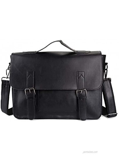 JPDP Crazy Horse Artificial Leather Business Handbag Laptop Briefcases for Men Leather Casual Men Bag Messenger Shoulder Bags Man Black