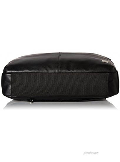 Knomo Men's Brompton Classic Newbury Full Leather Single Zip Brief 15-Black Briefcase One Size