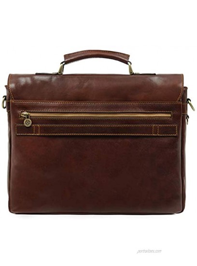 Leather Briefcase Laptop Bag Italian Full Grain Messenger Computer Shoulder Handbag Case Portfolio Satchel Bag for Business Work Unisex Time Resistance