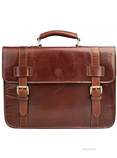 Maxwell Scott Personalised Men's Italian Leather Backpack Briefcase Micheli Tan