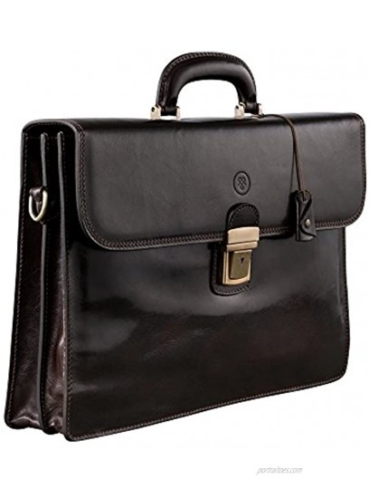 Maxwell Scott Personalised Mens Real Leather Business Briefcase Paolo2