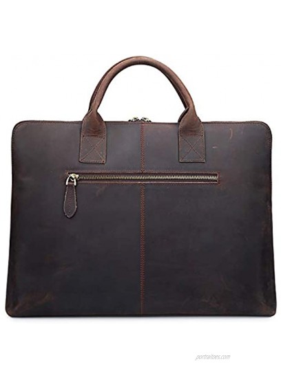 S-ZONE 15.6 Inch Leather Briefcase Laptop Bag Business Work Bag Computer Tote for Men Women