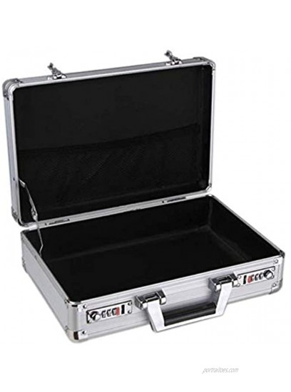 Small Aluminum Briefcase Metal Frame Hard Flight Case,Rugged Textured Cover with Combination Locks Two Color 36 * 24 * 9.5cm Black