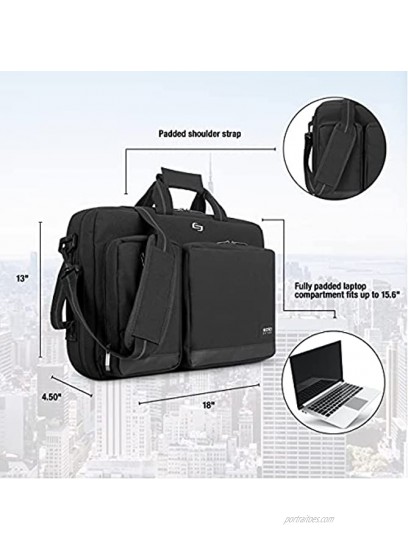 SOLO Unisex-Adult Duane Hybrid Briefcase Black One Size