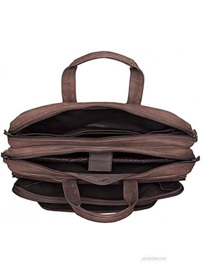 STILORD 'Artemis' Vintage Teacher's Bag Men Women Business Bag Satchel Briefcase College Bag Satchel for 15,6' Laptops Genuine Leather