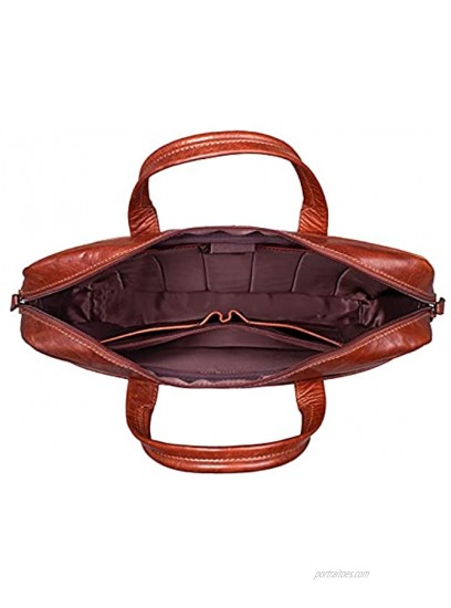STILORD 'Claudius' Large Vintage Leather Bag Men Laptop Bag 15.6 inches College Bag Portfolio Shoulder Bag Satchel Business Bag Genuine Leather