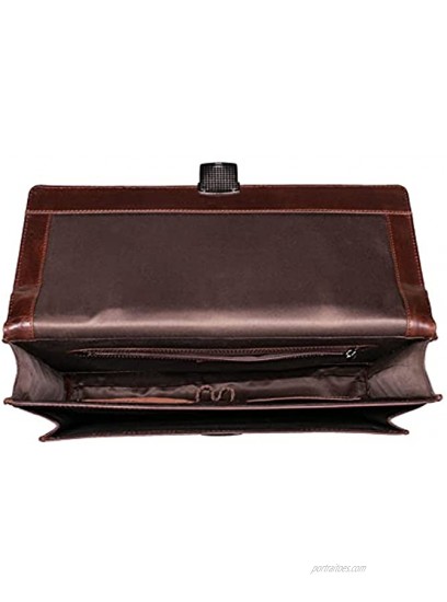 STILORD 'Ernesto' Portfolio Folder A4 Leather Slim Briefcase Vintage Business Bag 13,3 Inch for Office Work Conference Folder with Handle Genuine Leather Colour:Vegetable Tanned Dark Brown