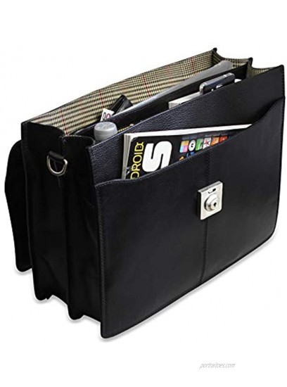 STILORD 'Theodor' Business Bag Men's Briefcase Laptop Bag Vintage Classic Real Cow Leather Colour:Black