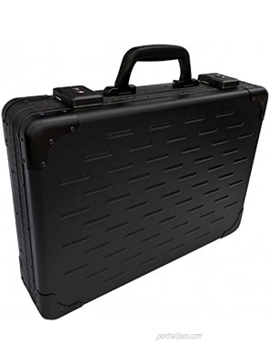 UltraArmor Solid Aluminium Executive Laptop Padded Briefcase Attache Case Carbon Black 13-17.5"